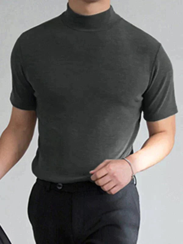 CAMISETA DE CUELLO ALTO SLIM FIT PARA HOMBRE🔥COMPRA 3 ENVÍO GRATIS🔥-3