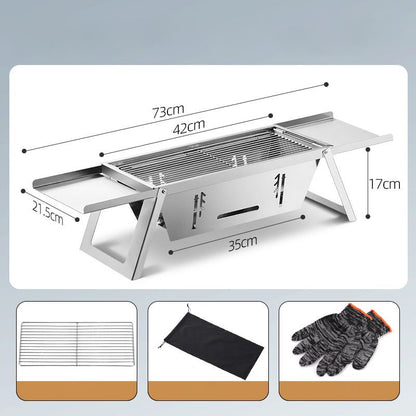 La parrilla plegable de barbacoa de acero inoxidable para exteriores